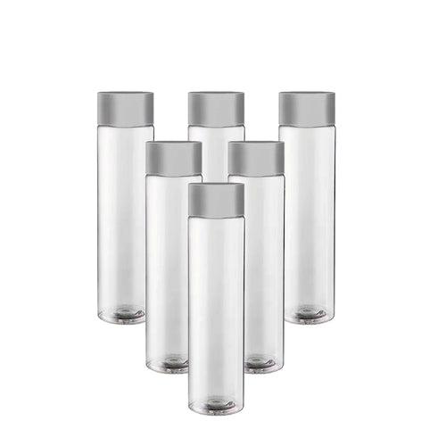 50 - Kefass Cylindrical Glass Water Bottle with Screw Cap - Set of 6