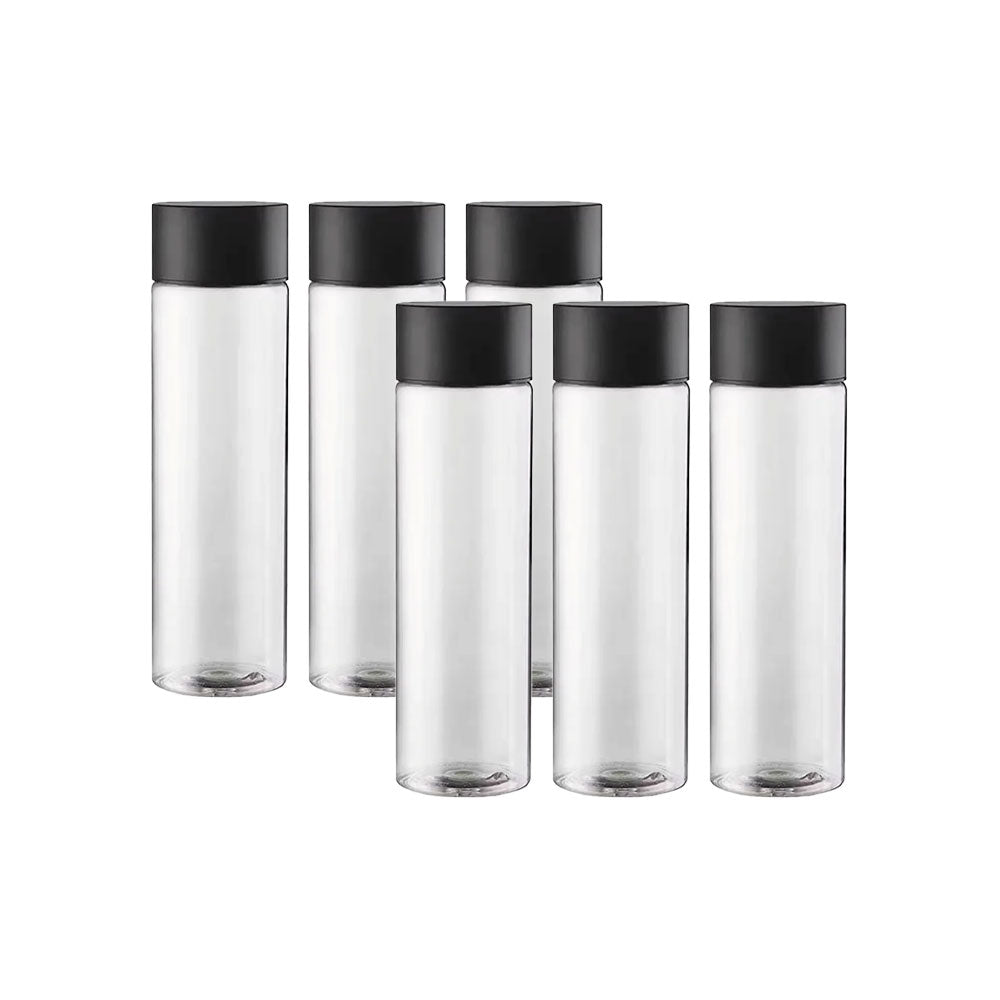 50 - Kefass Cylindrical Glass Water Bottle with Screw Cap - Set of 6