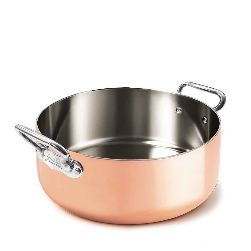Agnelli Copper4 Casseruola Bassa Induzione Con 2 Maniglie