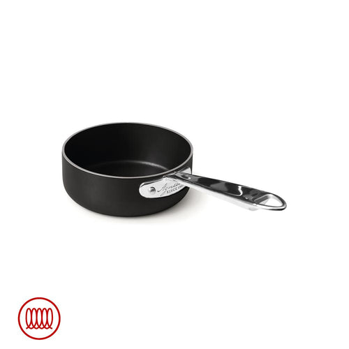 Agnelli AlBlack 1907 Casseruola Bassa Induzione In Alluminio Antiaderente 5mm Con Manico Inox