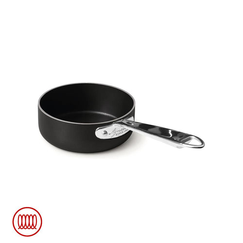 Agnelli AlBlack 1907 Casseruola Bassa Induzione In Alluminio Antiaderente 5mm Con Manico Inox