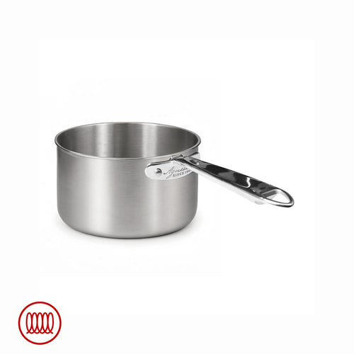 Agnelli Alu-Inox 3-ply Casseruola Alta Induzione Con Manico Tubolare In AluInox Satinato