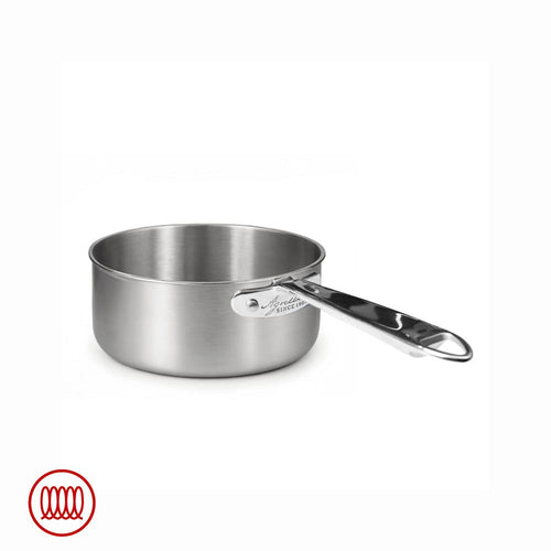 Agnelli Alu-Inox 3-ply Casseruola Bassa Induzione Con Manico Tubolare In AluInox Satinato