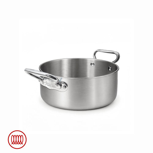 Agnelli Alu-Inox 3-ply Casseruola Bassa Induzione Con Due Maniglie In AluInox Satinato