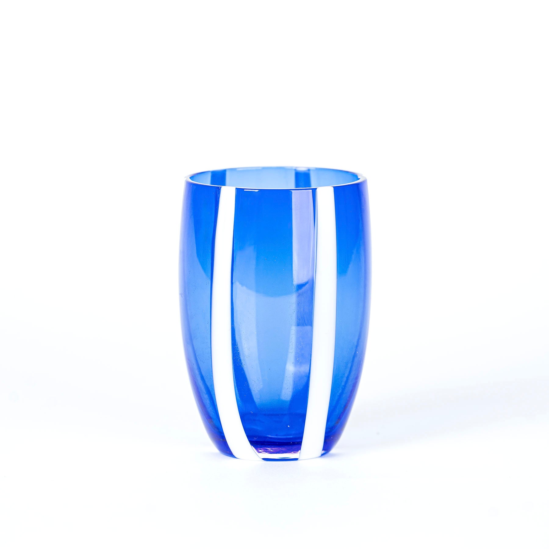 32 cl - Gessato Water Glass with Stripes in Handcrafted Glass - Set 6 Pieces