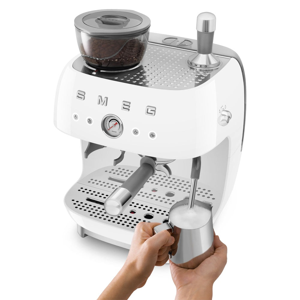Smeg 50's Style Macchina da Caffè Espresso Manuale Con Macina Caffè