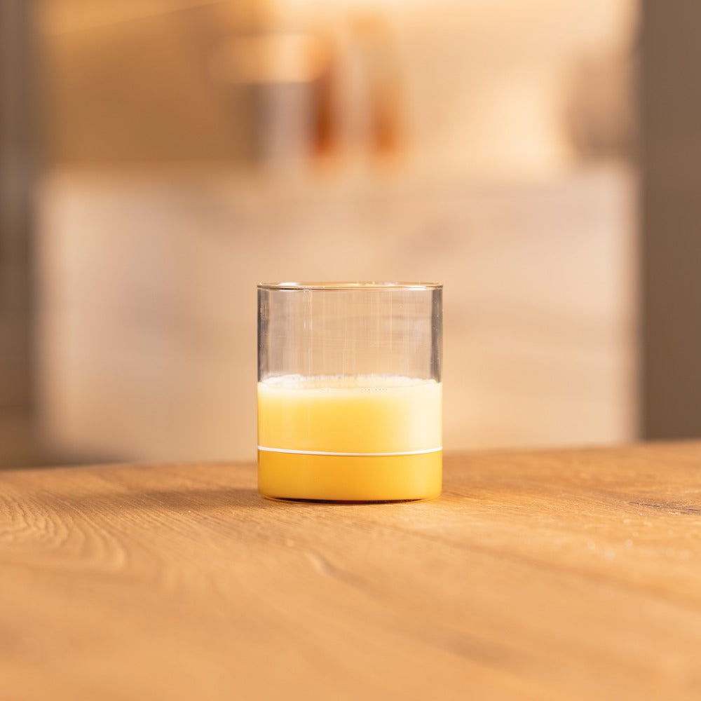 44 cl - Zafferano Filo Bianco Bicchiere Acqua Tumbler In Vetro Borosilicato Set 4 Pz