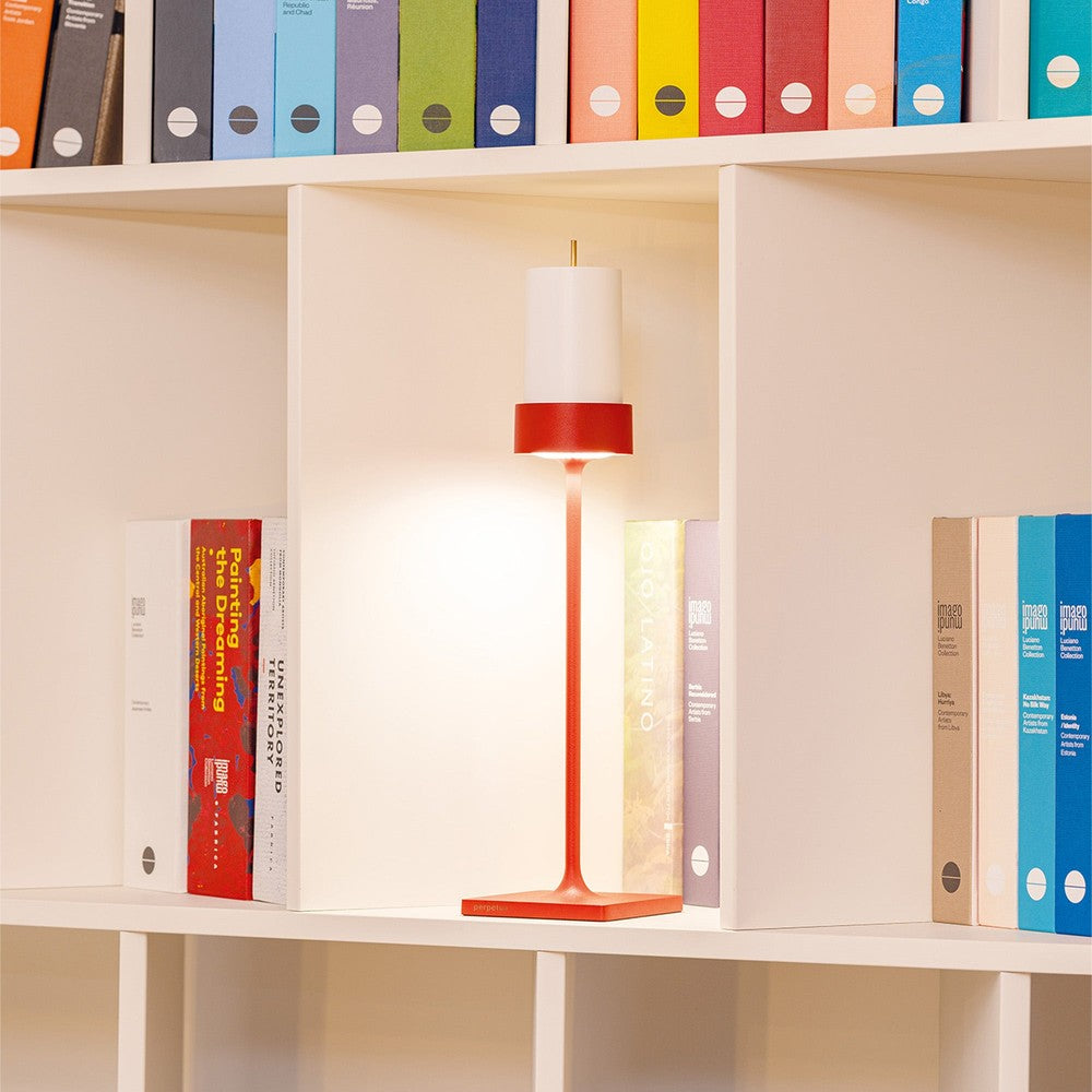 8.7 x H.35.6 cm - Zafferano Perpetua Lampada Da Tavolo Dimmerabile In Alluminio