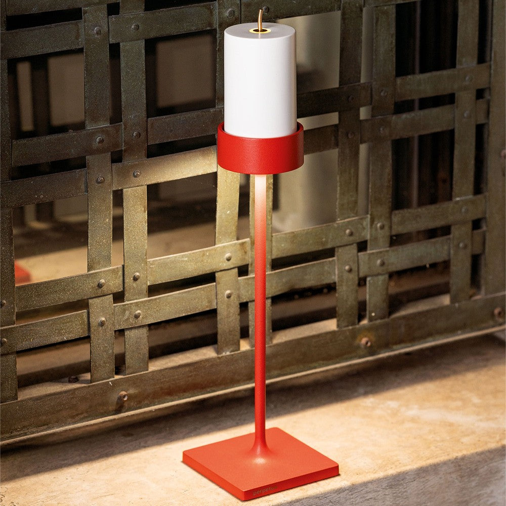 8.7 x H.35.6 cm - Zafferano Perpetua Lampada Da Tavolo Dimmerabile In Alluminio