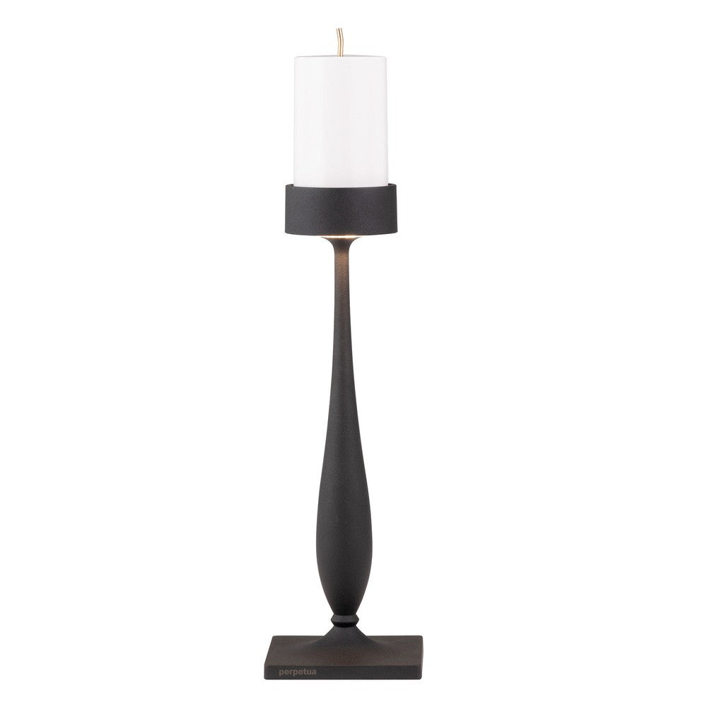 8.7 x H.35.6 cm - Zafferano Perpetua Barocco Lampada Da Tavolo Dimmerabile In Alluminio