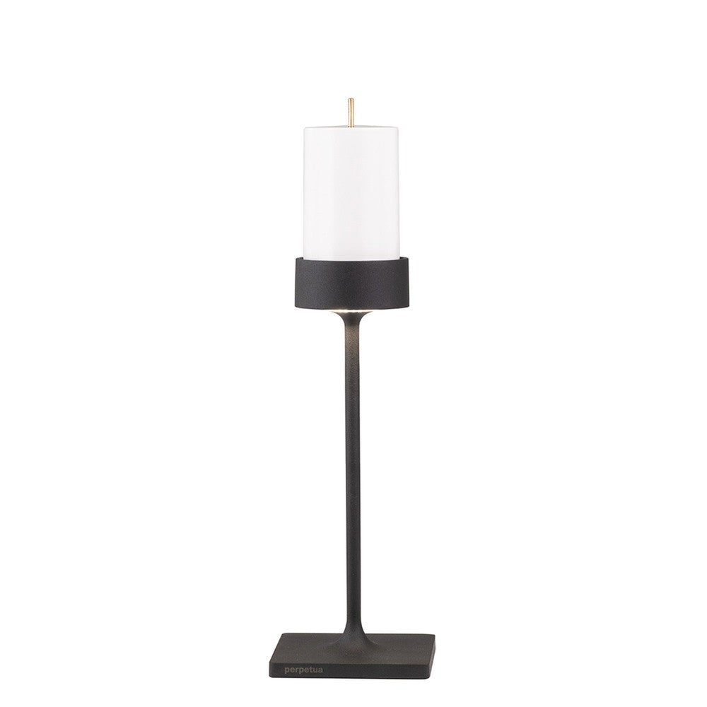 8.7 x H.30.6 cm - Zafferano Perpetua Midi Lampada Da Tavolo Dimmerabile In Alluminio