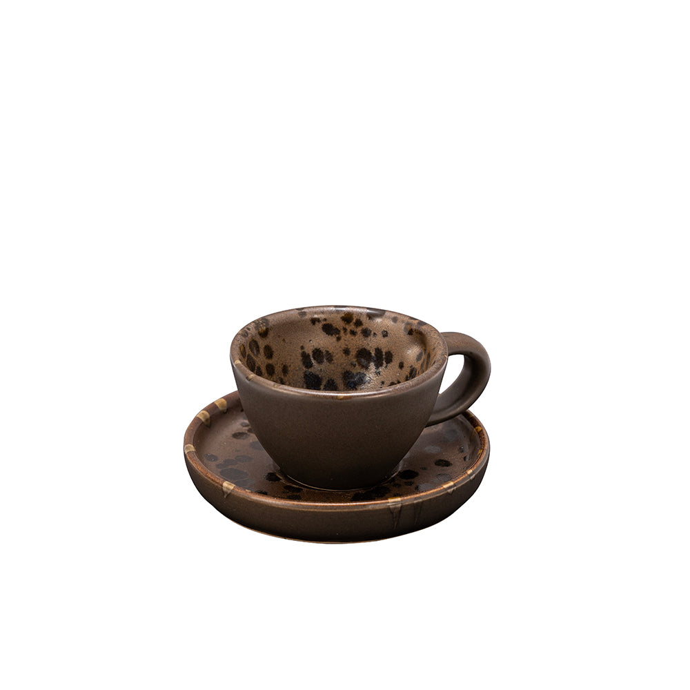 8 cl - Phobos Tasse À Expresso Avec Soucoupe En Grès Ensemble 6 Pz