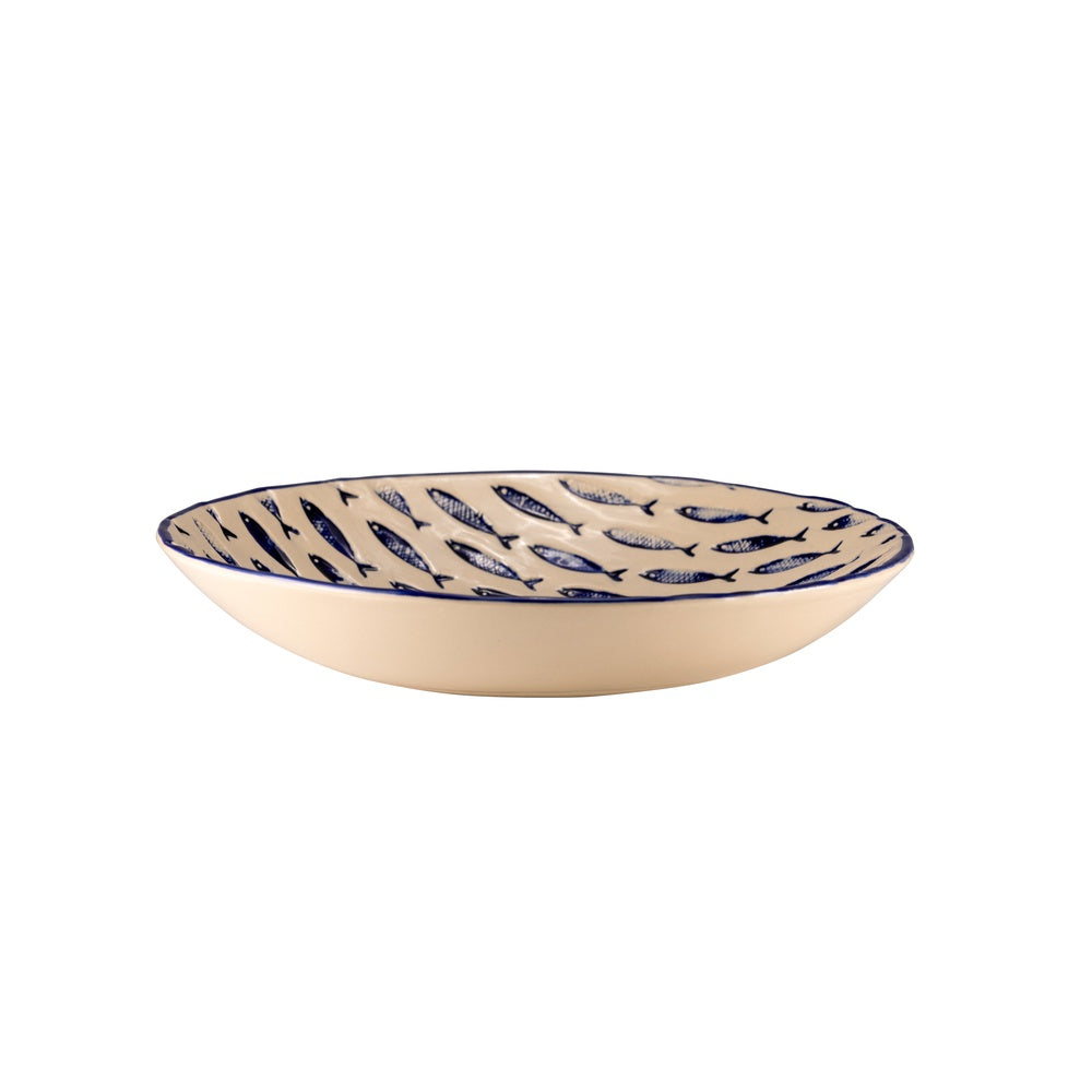26 cm - Le Coq Thalassios Piatto Fondo In Stoneware Set 4 Pz