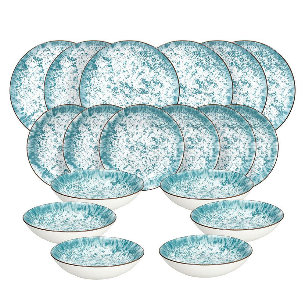 Madison Kalos Servizio Piatti Decorato In Porcellana Set 18 Pz