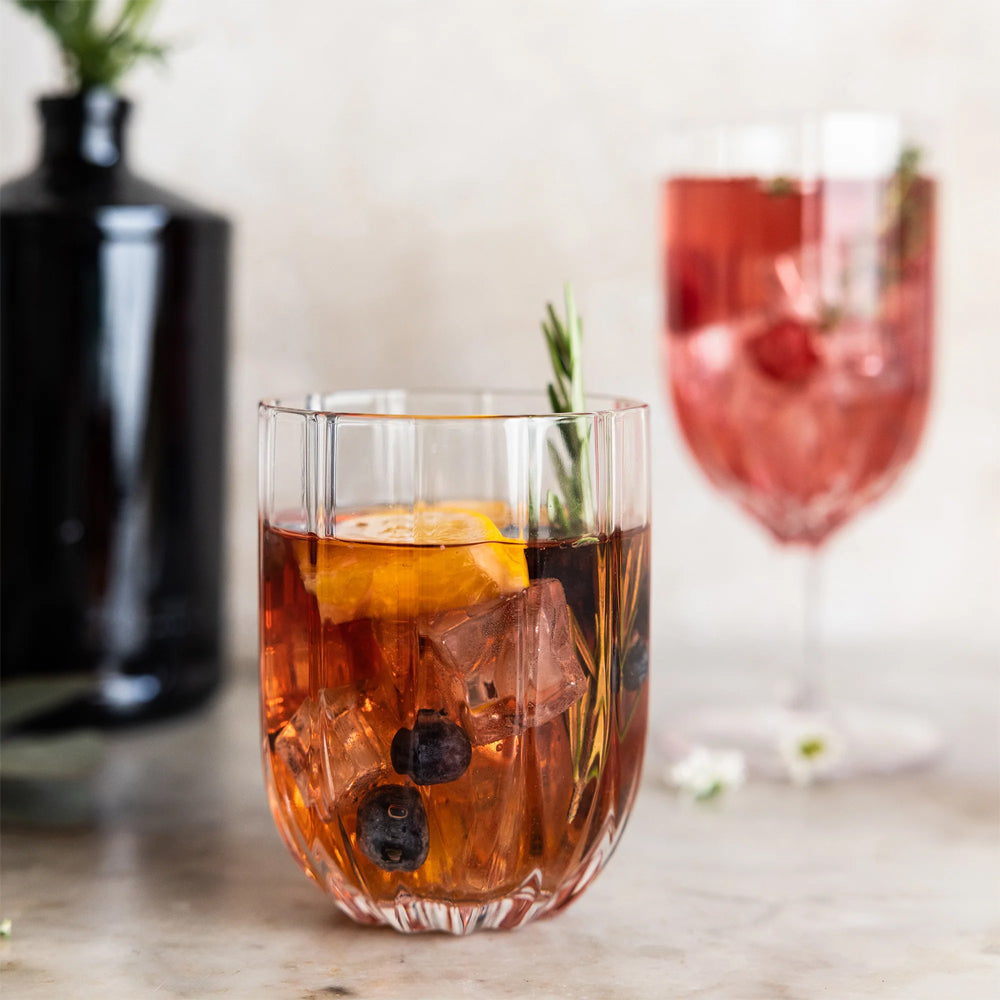 38.5 cl - Zafferano Margherita Bicchiere Acqua In Vetro - Set 4 Pz