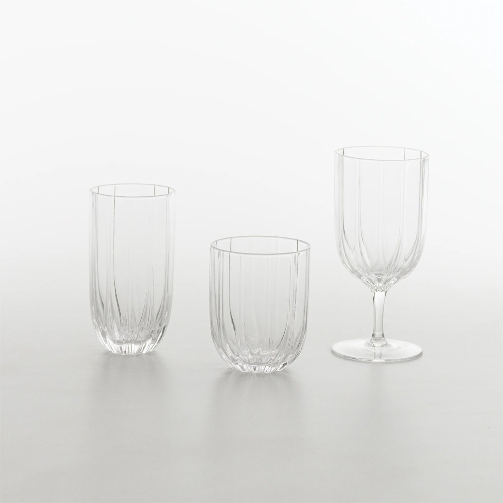 38.5 cl - Zafferano Margherita Bicchiere Acqua In Vetro - Set 4 Pz