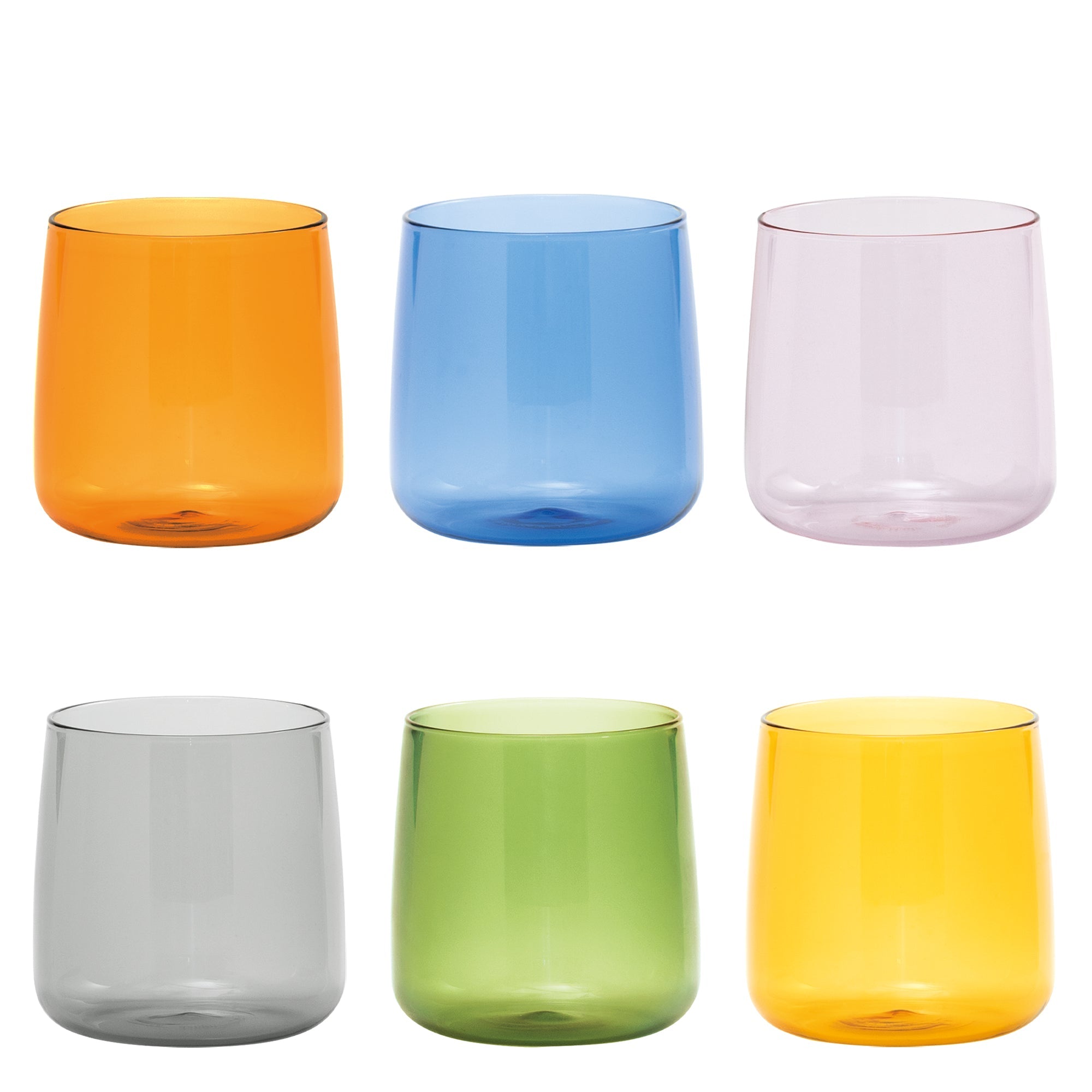 44 cl - Zafferano No Bilia Bicchiere Acqua Fatto a Mano In Vetro Set 6 Pz