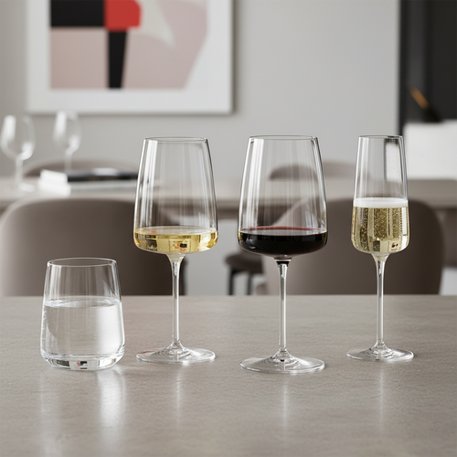 Nexo Set Wine Glasses and Tumblers in Glass - 24 Pcs Set