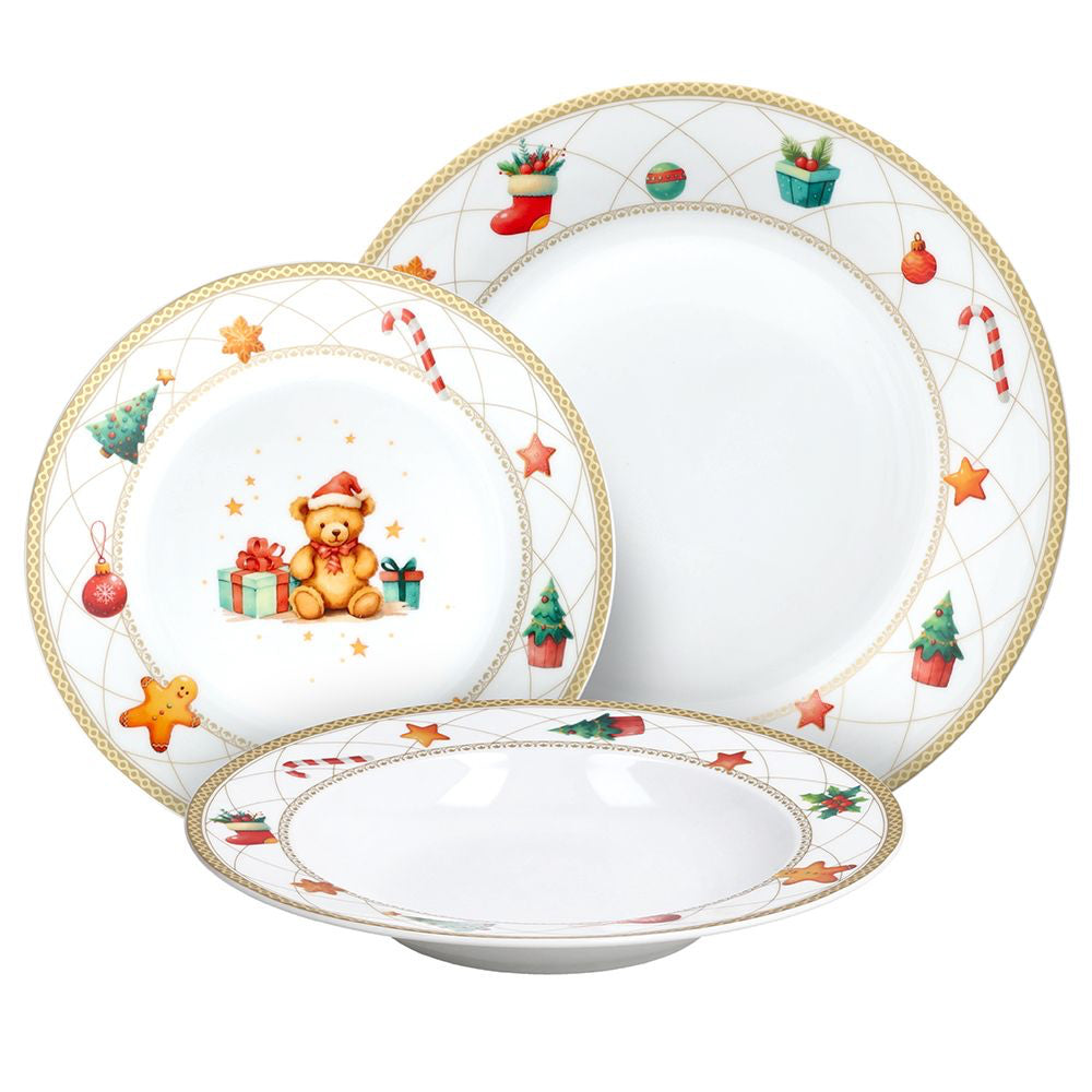 Tognana Olimpia Christmas Fairy Tale Servizio Tavola Decoro Natalizio In Porcellana Set 18 Pz