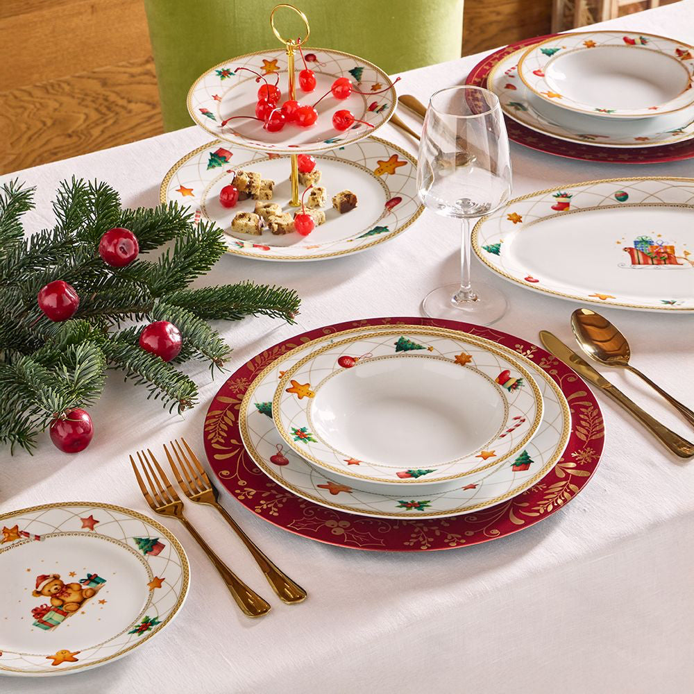 Tognana Olimpia Christmas Fairy Tale Servizio Tavola Decoro Natalizio In Porcellana Set 18 Pz