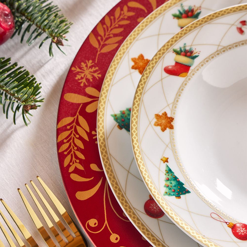 Tognana Olimpia Christmas Fairy Tale Servizio Tavola Decoro Natalizio In Porcellana Set 18 Pz