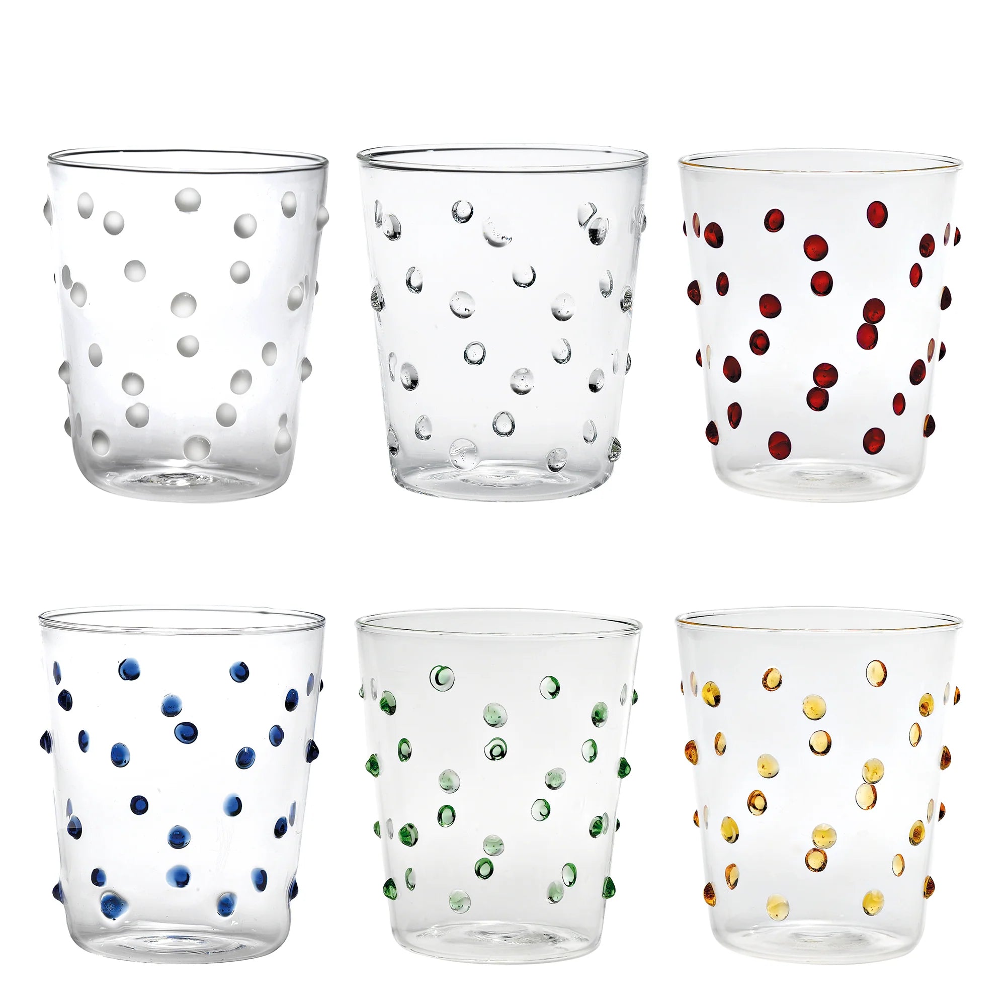 45 cl - Party Bicchiere Bibita Pallini Colorati in Vetro Borosilicato - Set 6 Pezzi
