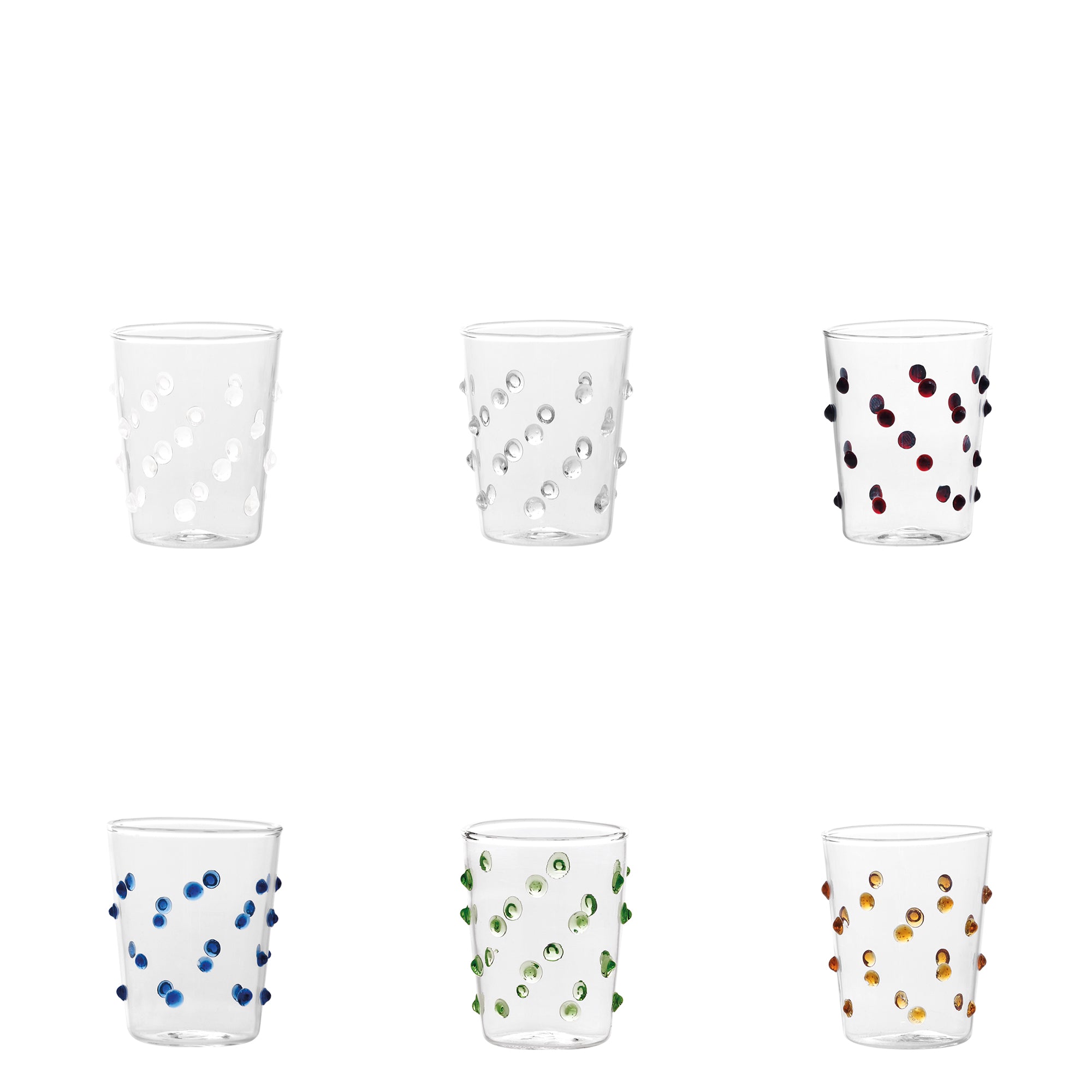 9.5 cl - Zafferano Party Junior Bicchiere Liquore Caffè Fatto a Mano In Vetro Borosilicato Set 6 Pz
