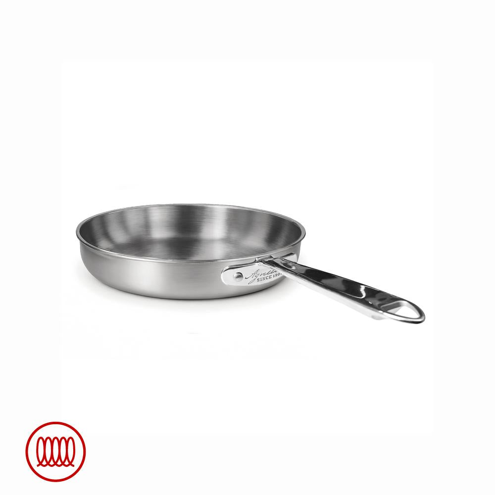 Agnelli Alu-Inox 3-ply Padella Bassa Induzione Con Manico Tubolare In AluInox Satinato