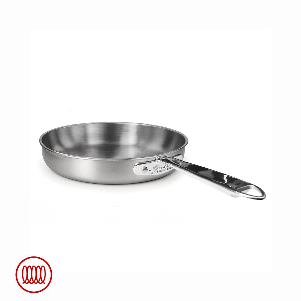 Agnelli Alu-Inox 3-ply Padella Bassa Induzione Con Manico Tubolare In AluInox Satinato
