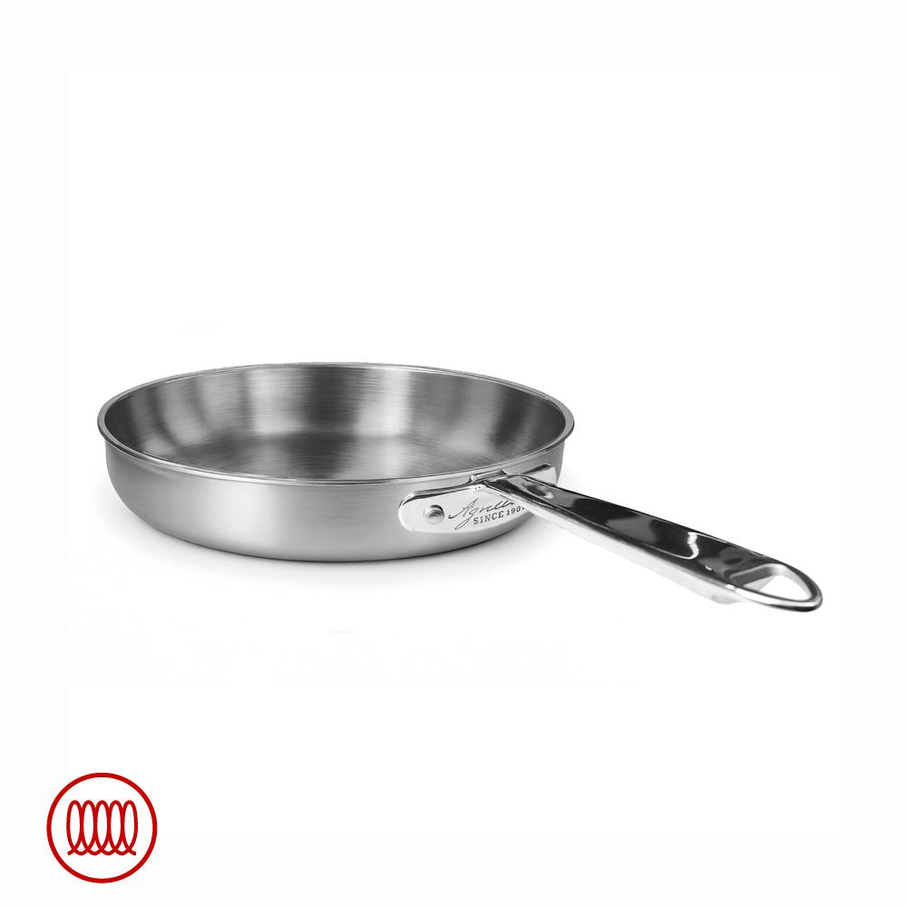 Agnelli Alu-Inox 3-ply Padella Bassa Induzione Con Manico Tubolare In AluInox Satinato