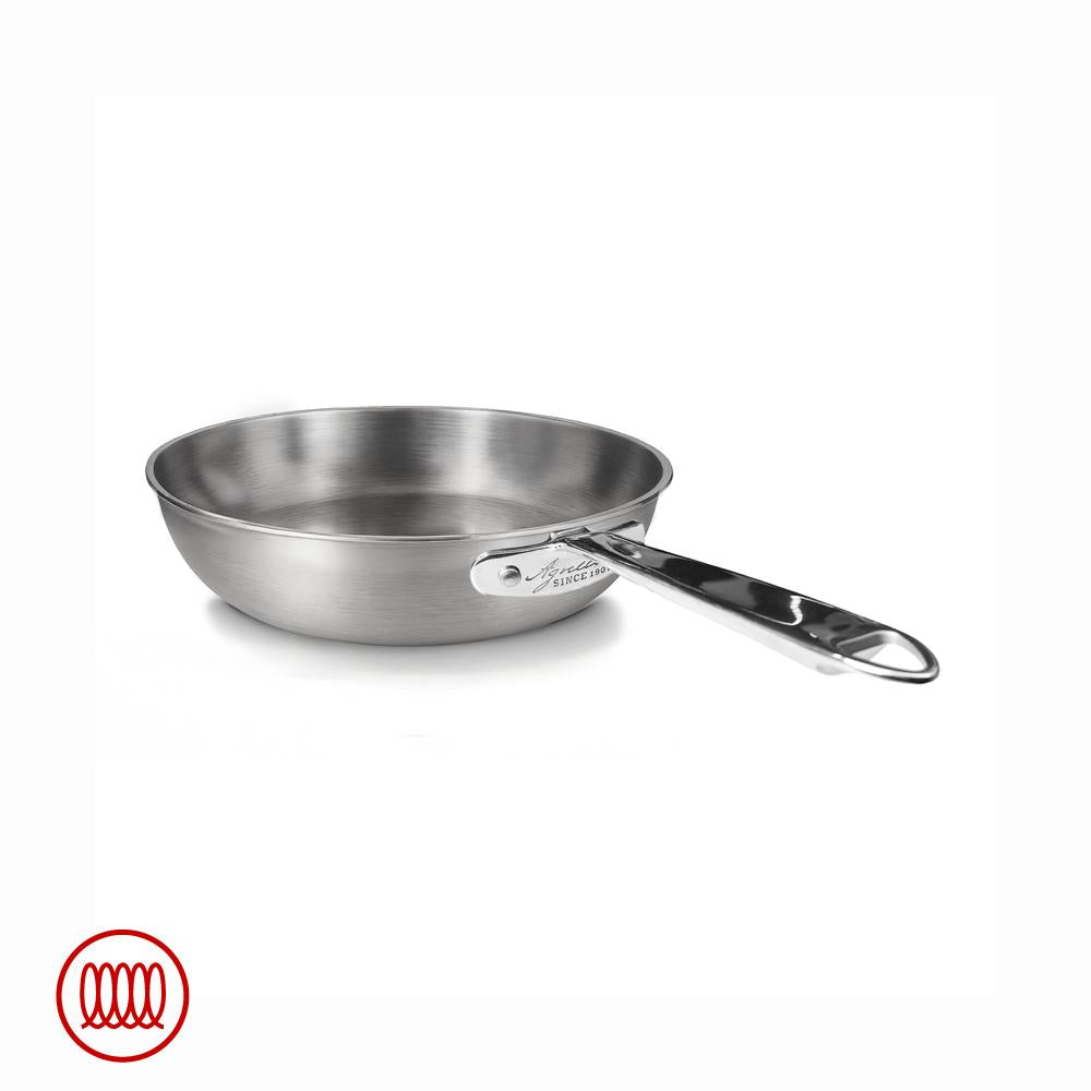 Agnelli Alu-Inox 3-ply Padella Alta Induzione Con Manico Tubolare In AluInox Satinato