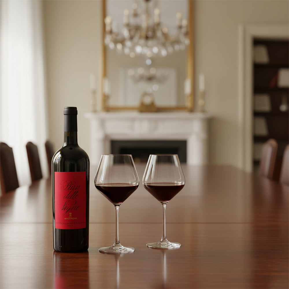 Antinori Pian delle Vigne Rosso di Montalcino 2023 + Set de 6 Verres à Vin Rouge Revolution 54,5 cl