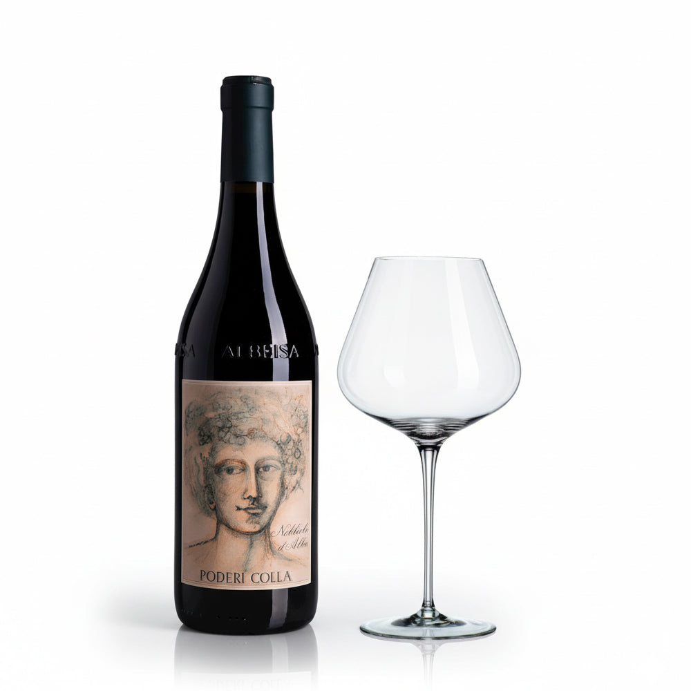 Poderi Colla Cascine Drago Nebbiolo d’Alba DOC 2023 + Set de 4 Verres à Vin Rouge ViNova 84 cl