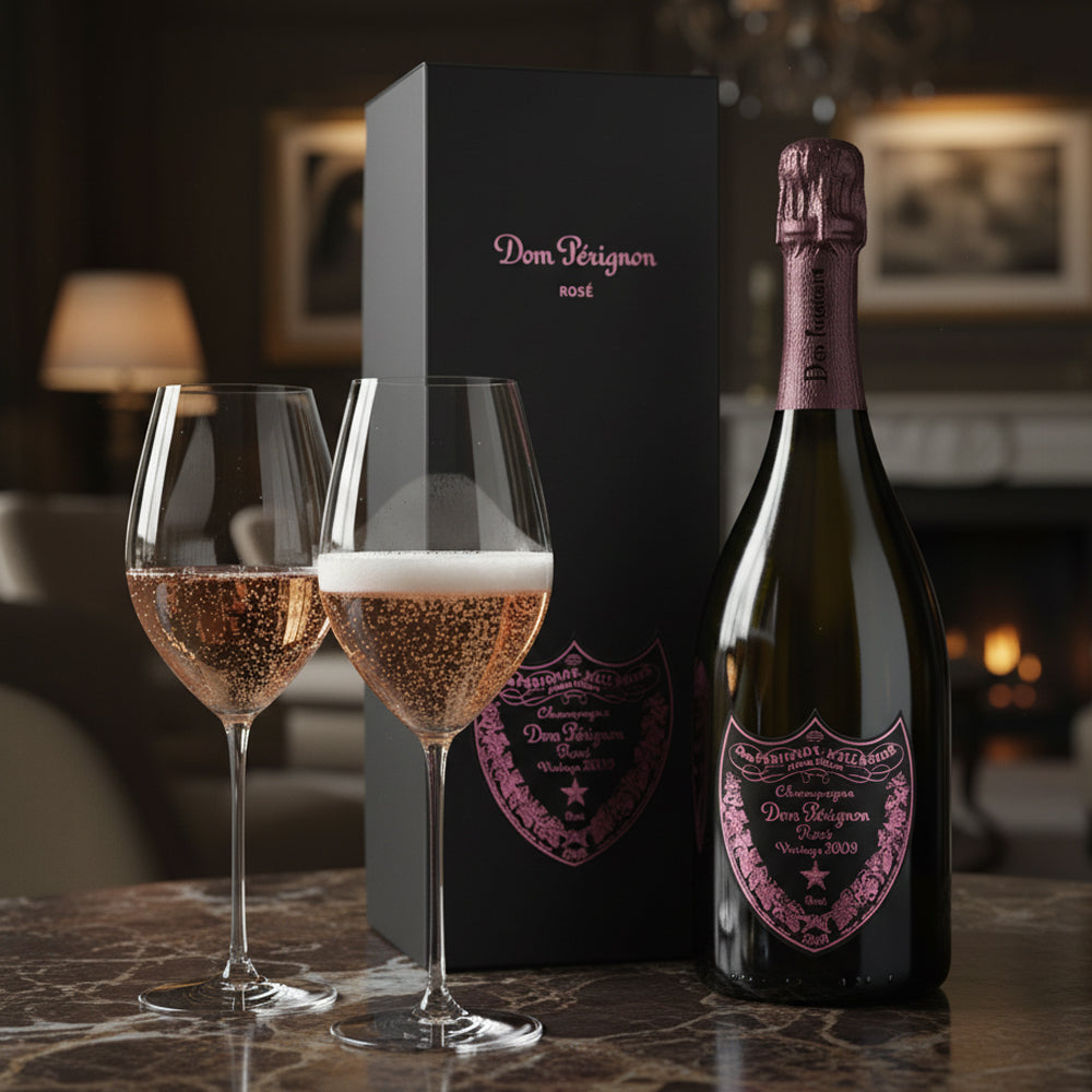 Dom Pérignon Rosé 2009 en Coffret + 2 Flûtes Riedel Veritas