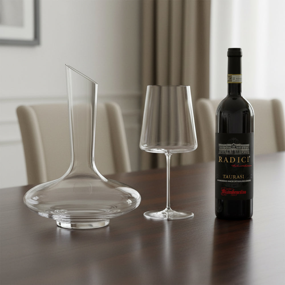 Red Wine Glass Set + Borgogno DOC 2022 + Glass Decanter