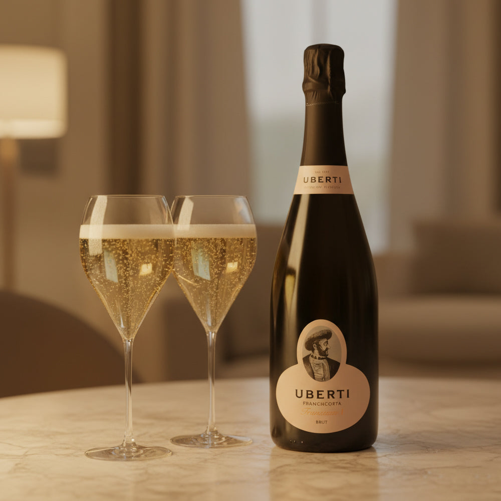 Francesco I Franciacorta DOCG Brut Uberti + 6 Proefglazen Franciacorta 42 cl
