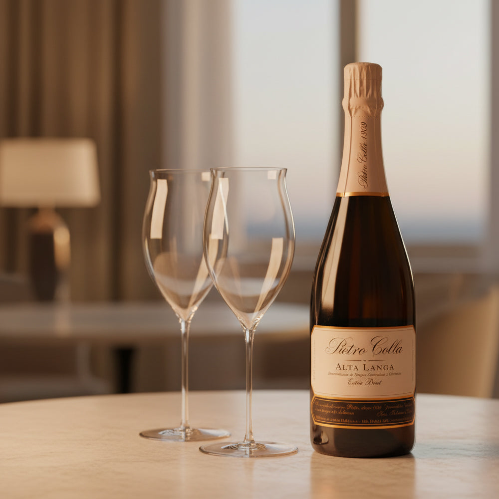 Alta Langa DOC 2021 Extra Brut Pietro Colla Poderi Colla + 2 Fluitjes Ultralight 51 cl