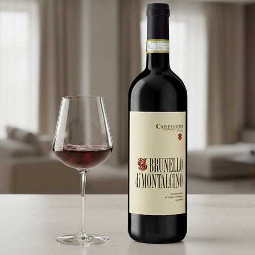 Carpineto Brunello Di Montalcino DOCG 2019 Carpineto / 56 cl - InAlto Uno Calice Vino Rosso in Vetro - Set 6 Pezzi