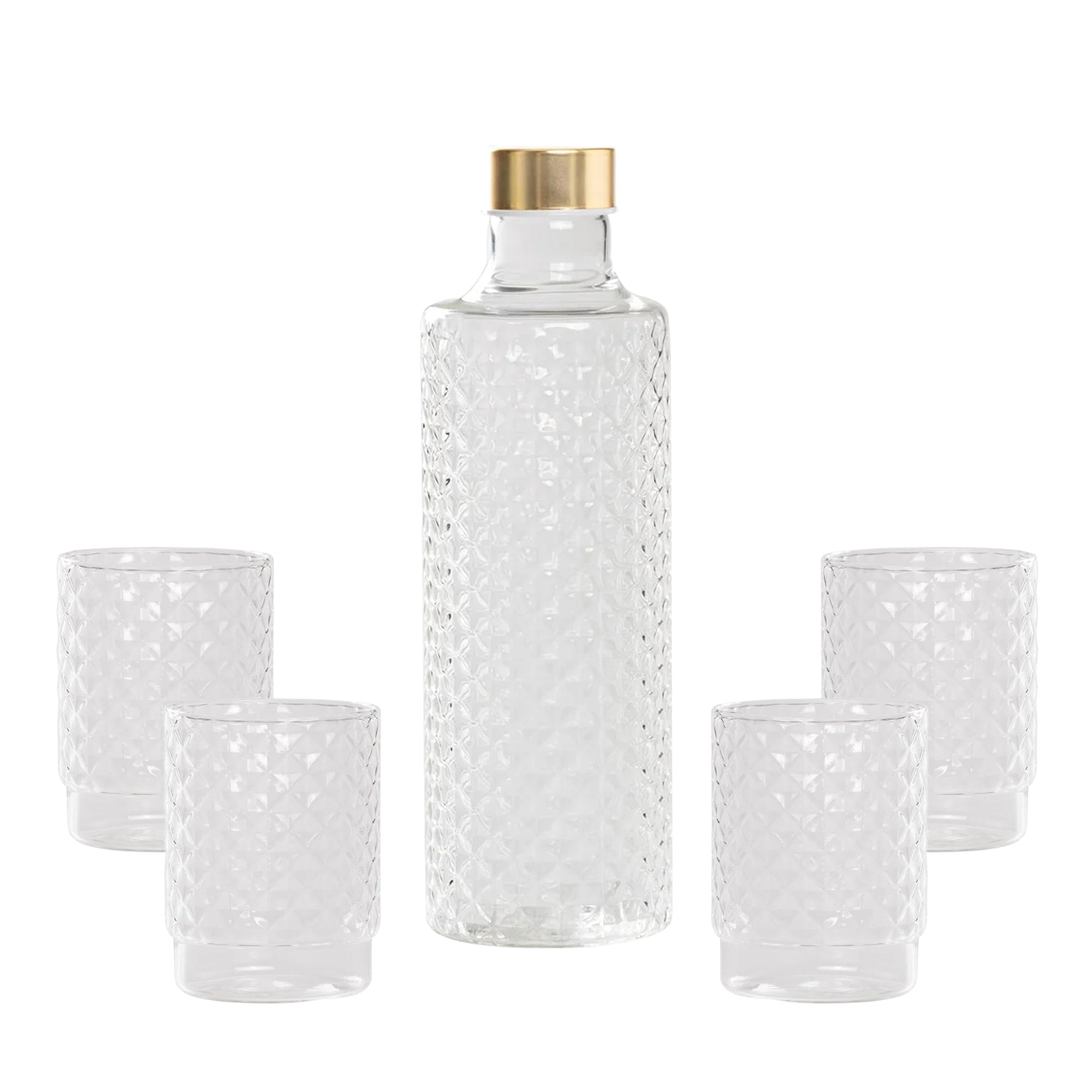Isolano Set Glazen en Fles In Borosilicaatglas - Set 5 St
