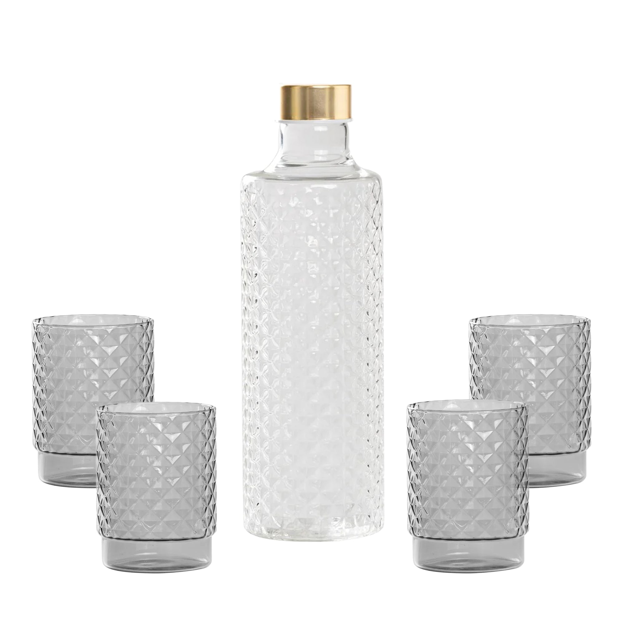 Isolano Set Glazen en Fles In Borosilicaatglas - Set 5 St