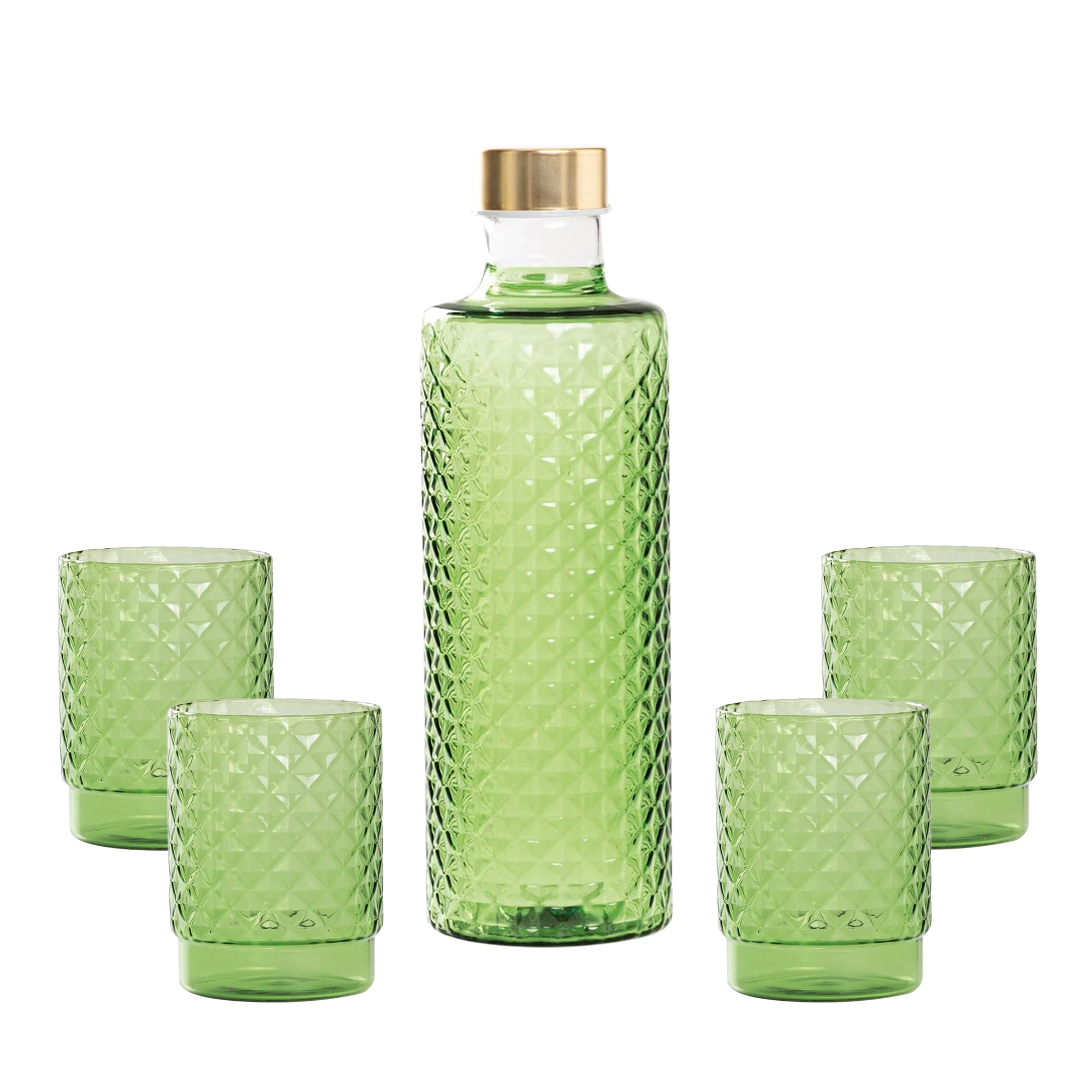 Isolano Set Glazen en Fles In Borosilicaatglas - Set 5 St