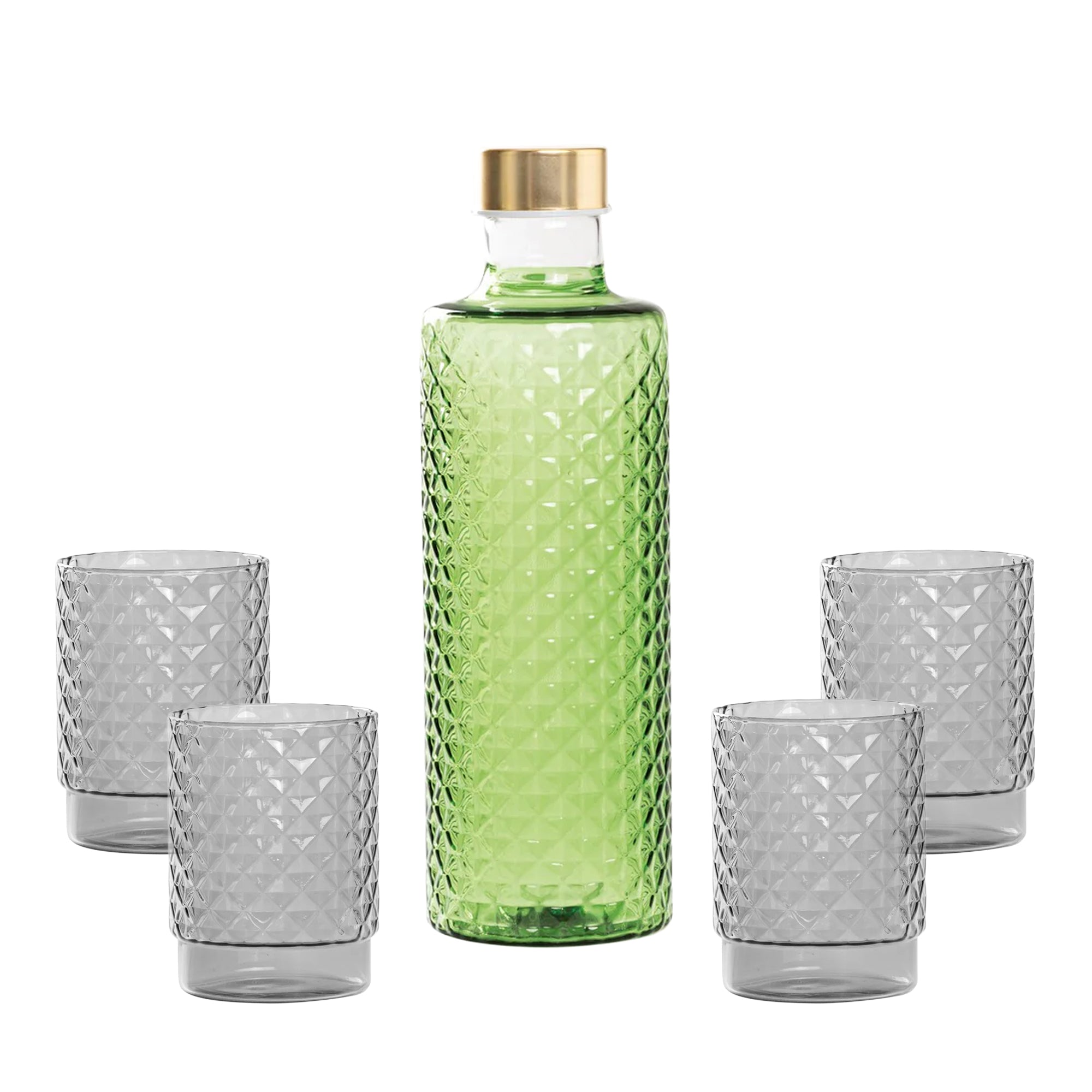 Isolano Set Glazen en Fles In Borosilicaatglas - Set 5 St