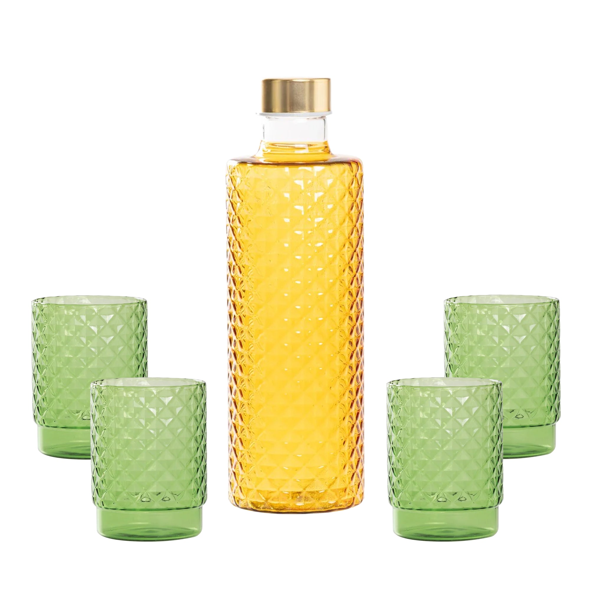 Isolano Set Glazen en Fles In Borosilicaatglas - Set 5 St