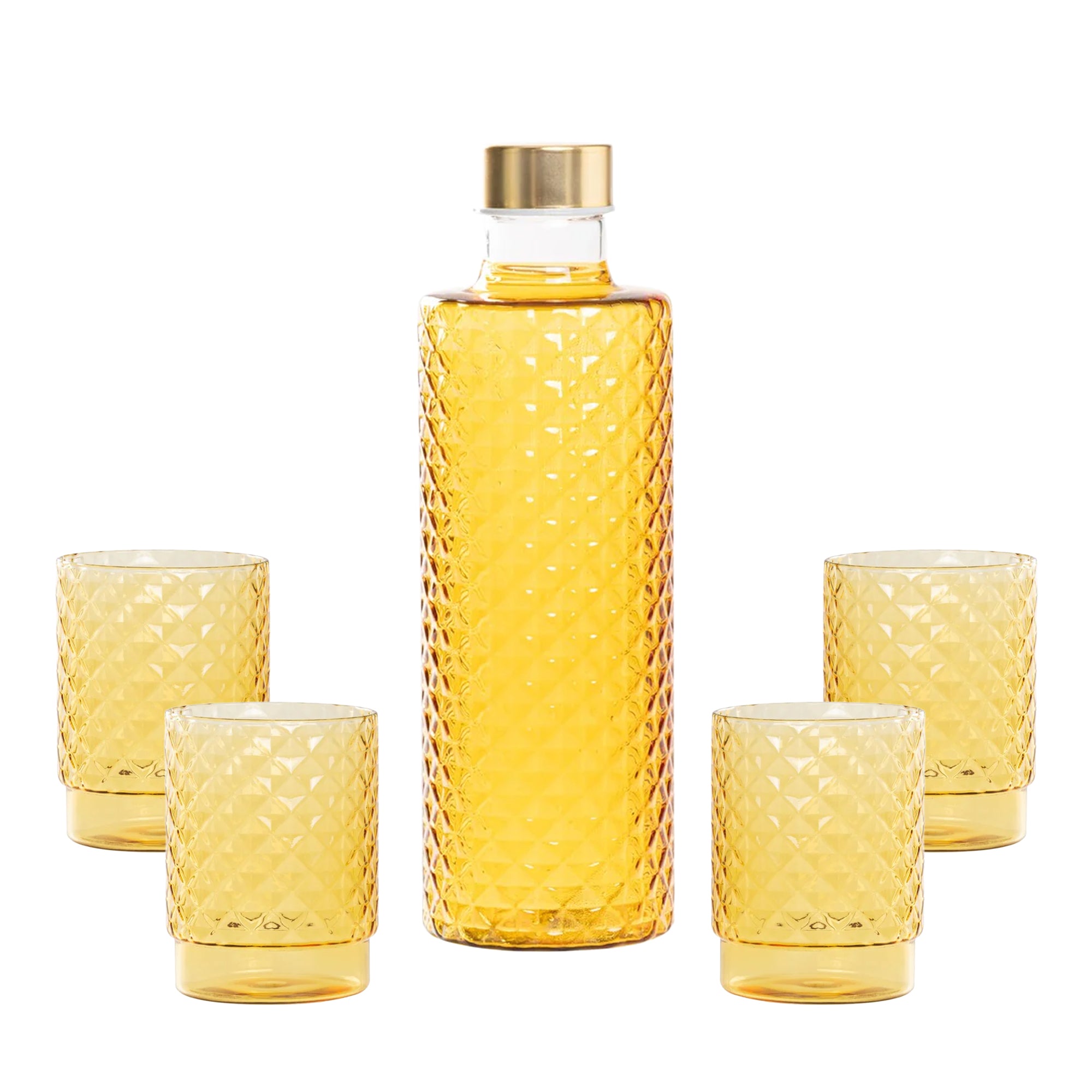 Isolano Set Glazen en Fles In Borosilicaatglas - Set 5 St