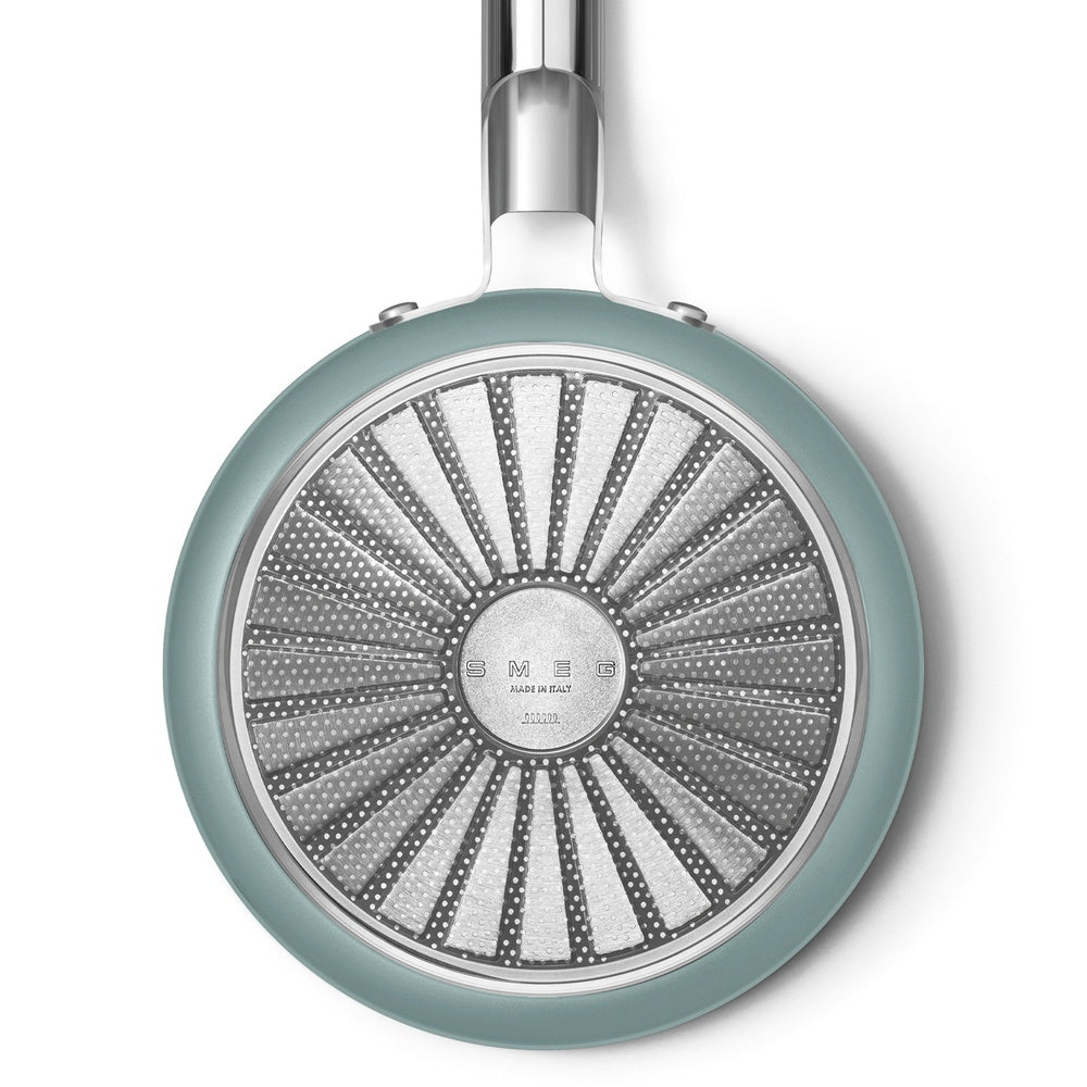 20 cm - Smeg Cookware Casseruola Alta Con Manico Antiaderente Ceramico In Alluminio Con Coperchio
