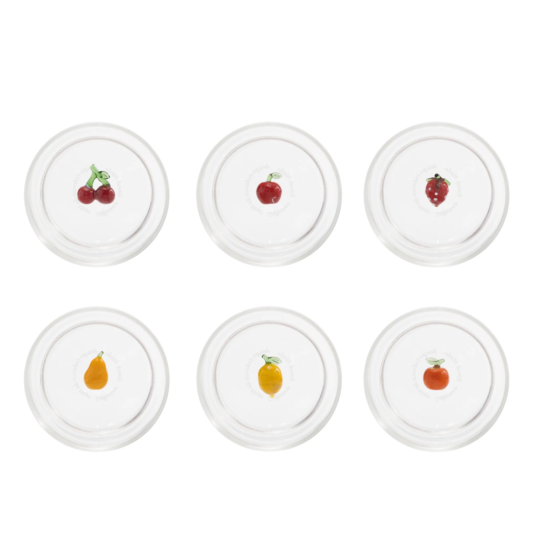 35 cl - Zafferano Teca Frutta Bicchiere Acqua In Vetro Set 6 Pz