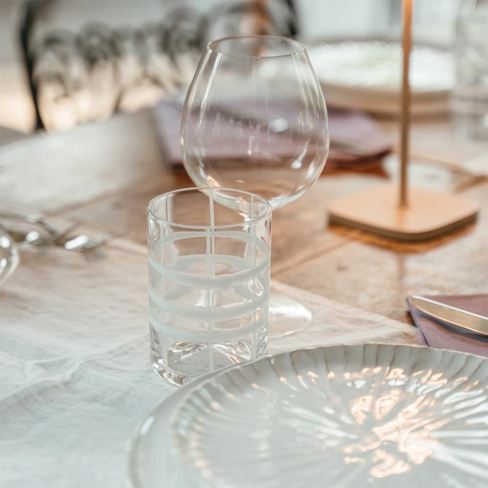 35 cl - Twiddle Bicchiere Acqua A Righe in Vetro Soffiato - Set 6 Pezzi