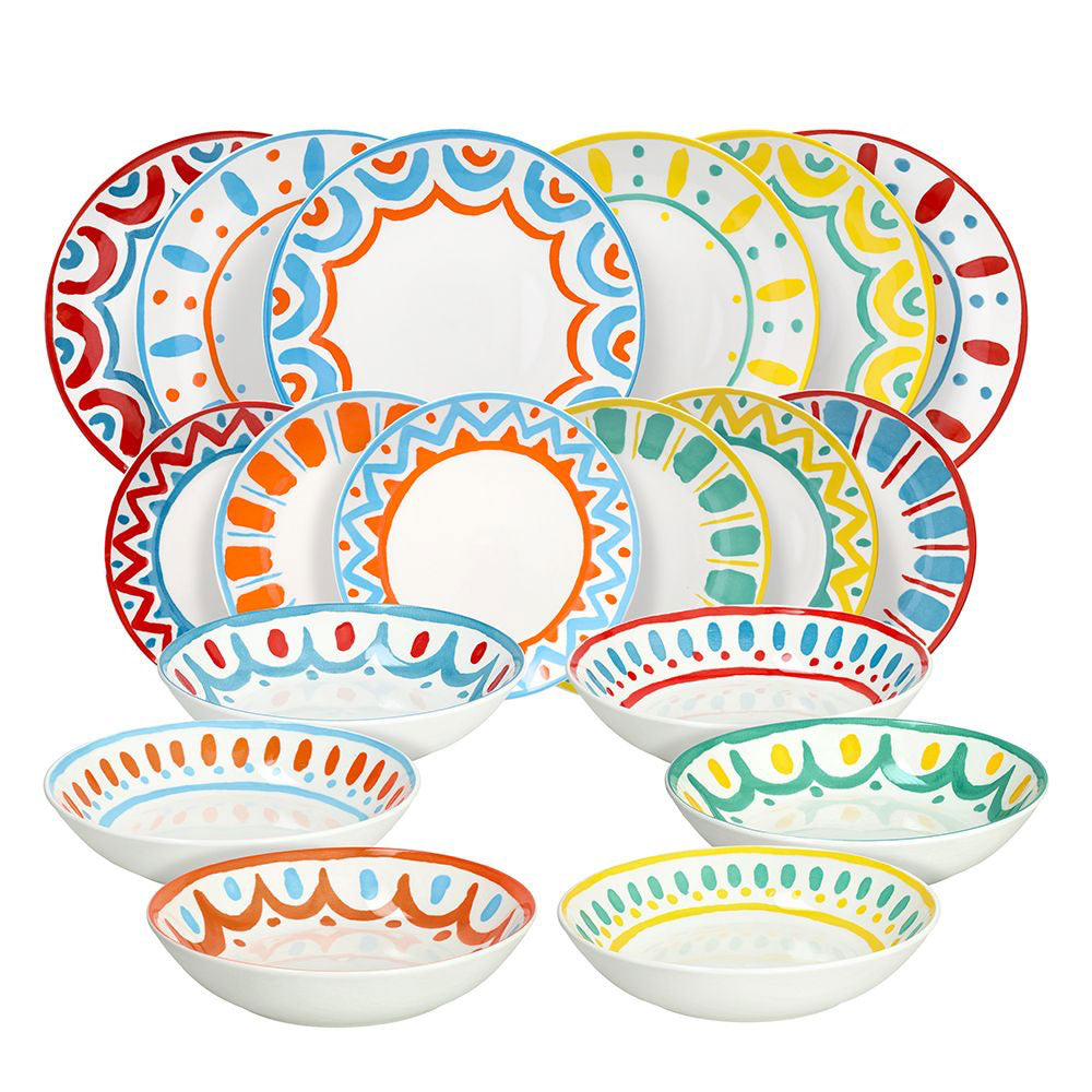 Madison Vietri Decorated Porcelain Dinnerware Set - 18-Piece Set