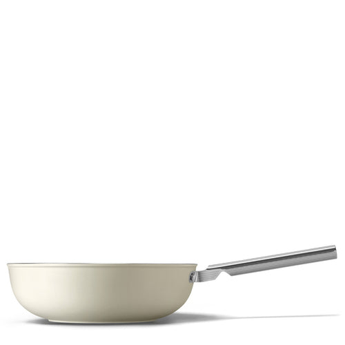30 cm - Smeg Cookware Wok Antiaderente Ceramico In Alluminio Con Coperchio