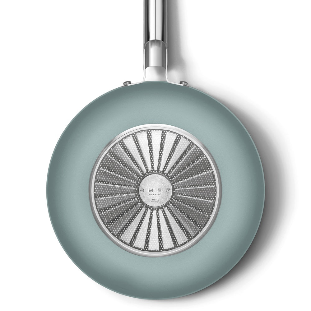 30 cm - Smeg Cookware Wok Antiaderente Ceramico In Alluminio Con Coperchio